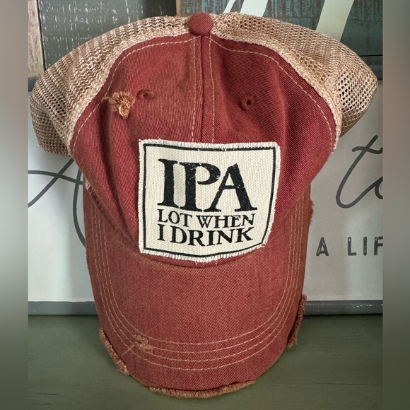 IPA Lot When I Drink Distressed Trucker Hat - Picture 2 of 6